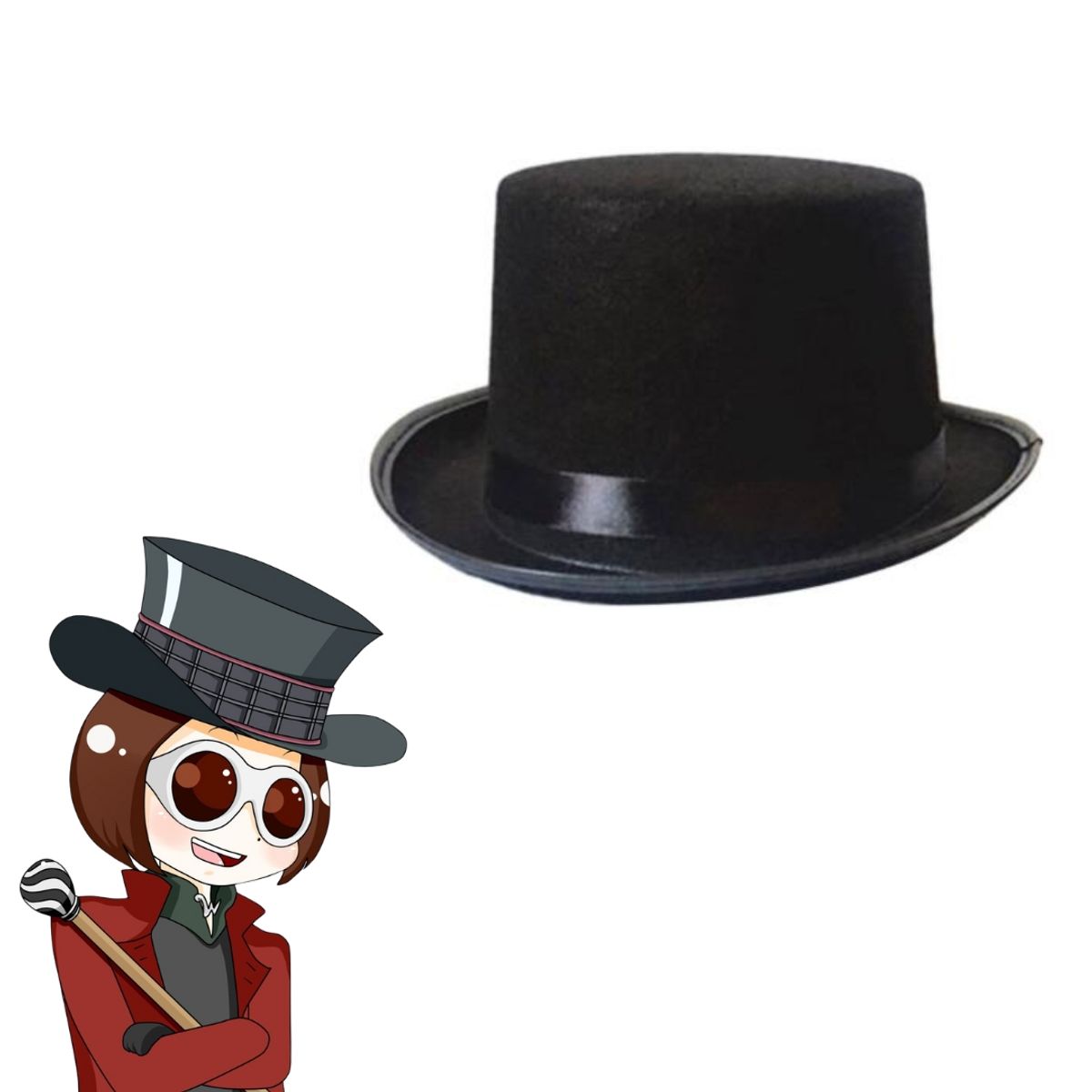 GENERICO - Sombrero De Copa Accesorio Para Disfraz Willy Wonka Niño