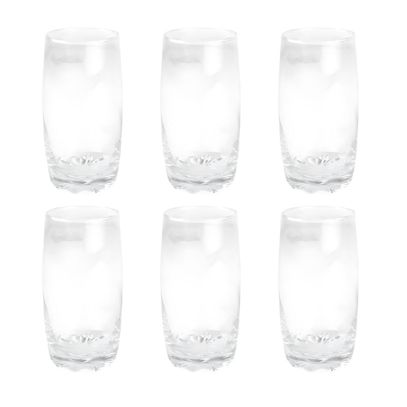CRISTAR - Set 6 Vasos Altos Modelo Napoles 390 ml Jugos Tragos Bebida