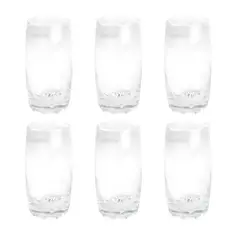 CRISTAR - Set 6 Vasos Altos Modelo Napoles 390 ml Jugos Tragos Bebida