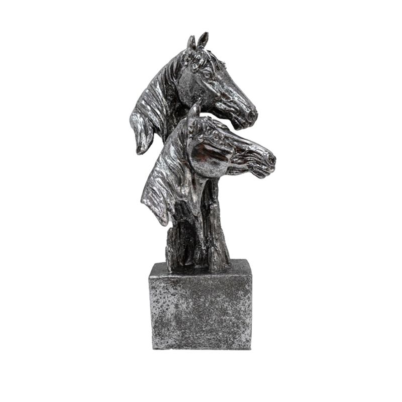 GENERICO - Figura busto Caballo Plata 35 Cm
