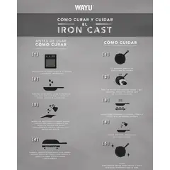 WAYU - Sarten Cuadrado Iron Cast 24cm Resiste Alta Temperaturas