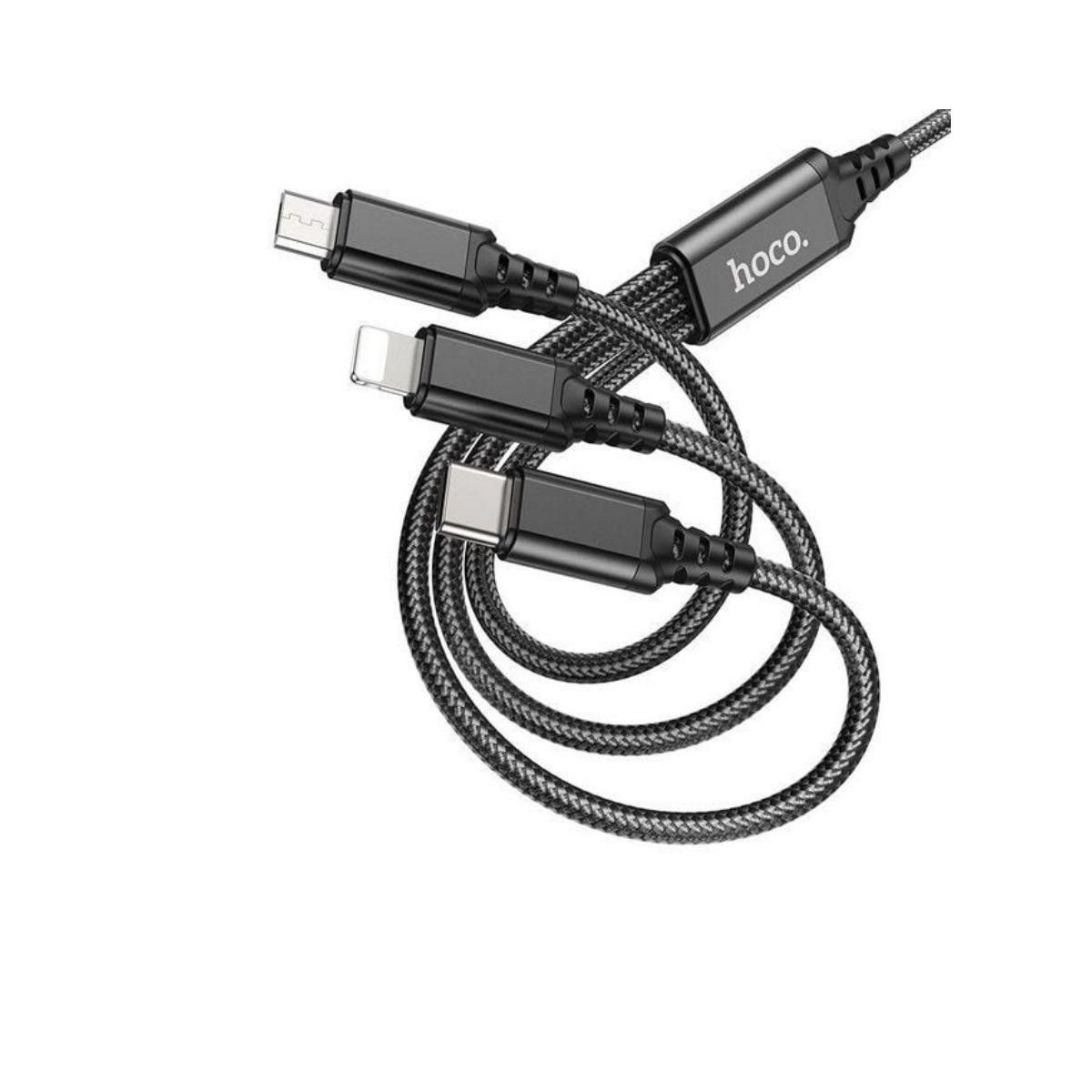 HOCO - CABLE DE CARGA 3 EN 1 NEGRO HOCO