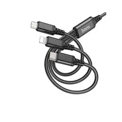 HOCO - CABLE DE CARGA 3 EN 1 NEGRO