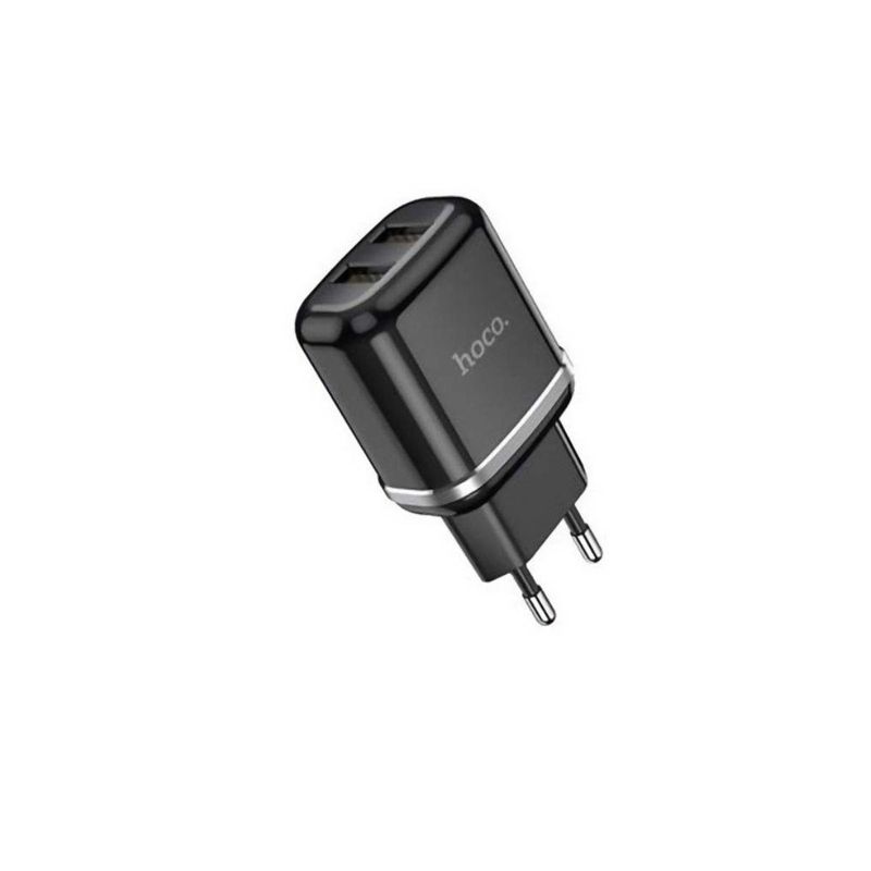 HOCO - CARGADOR DUAL SIN CABLE NEGRO HOCO C12