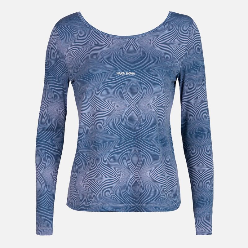 HAKA HONU - Polera Mujer Yang Print Violeta Haka Honu