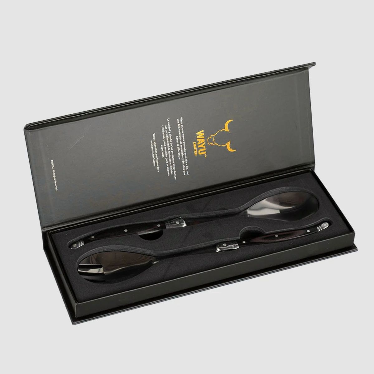 WAYU - Set 2 Cucharas Para Ensaladas Wayu Mango Madera Cocina BBQ