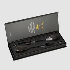 WAYU - Set 2 Cucharas Para Ensaladas Mango Madera Cocina BBQ