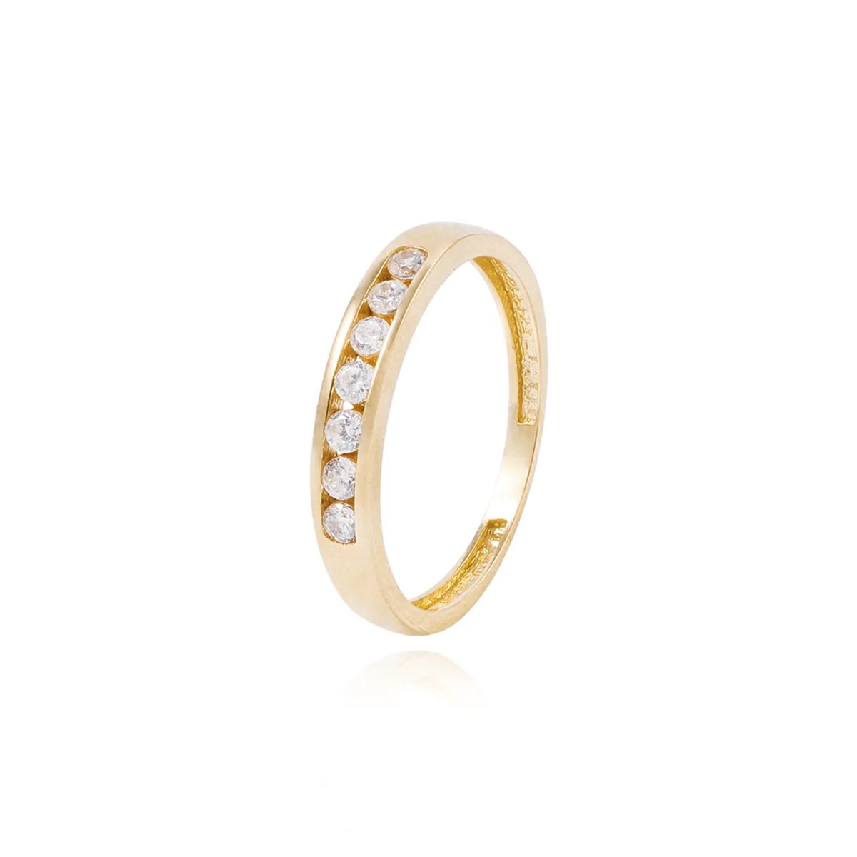 JB JOYAS BARON - Anillo Compromiso de Oro 18Kt Circon en Riel