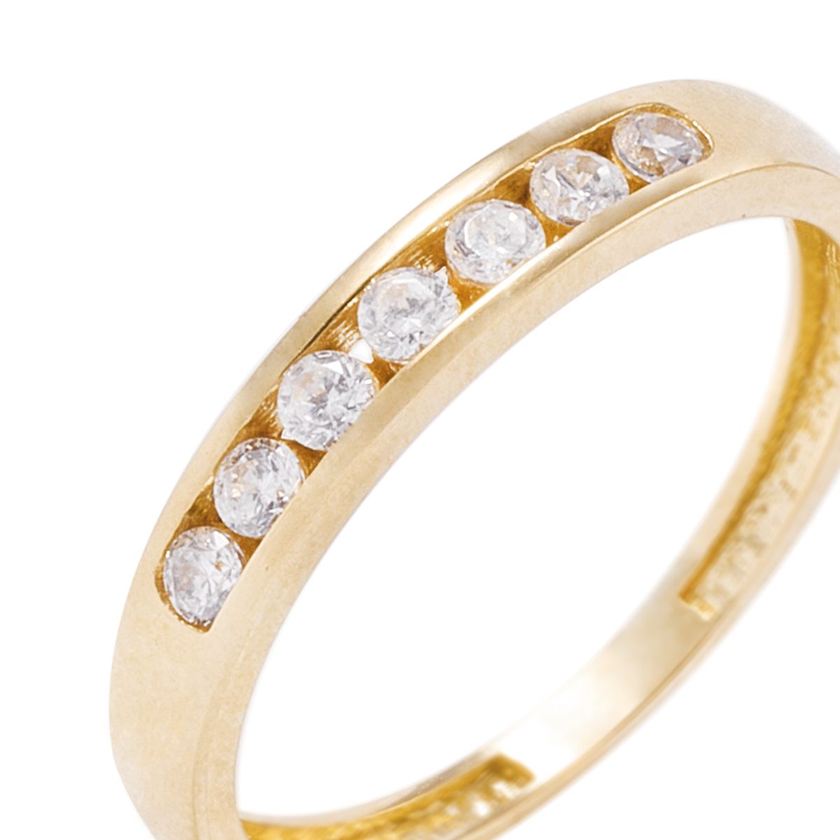 JB JOYAS BARON - Anillo Compromiso de Oro 18Kt Circon en Riel