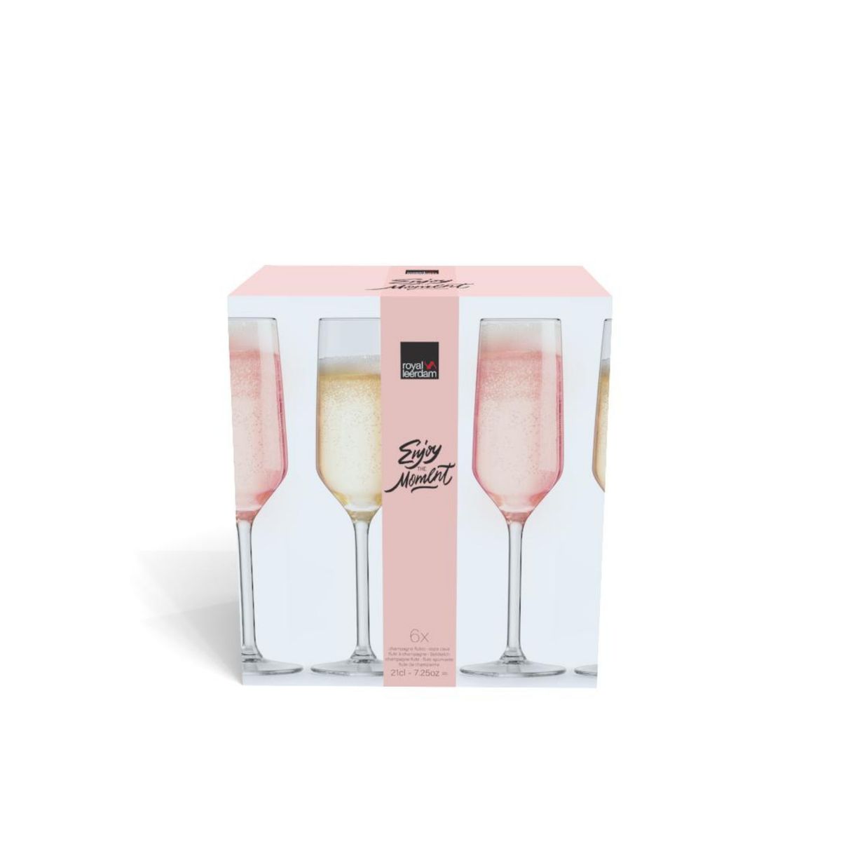 ROYAL LEERDAM - SET 6 COPAS 210ML FLAUTA ENJOY THE MOMENT