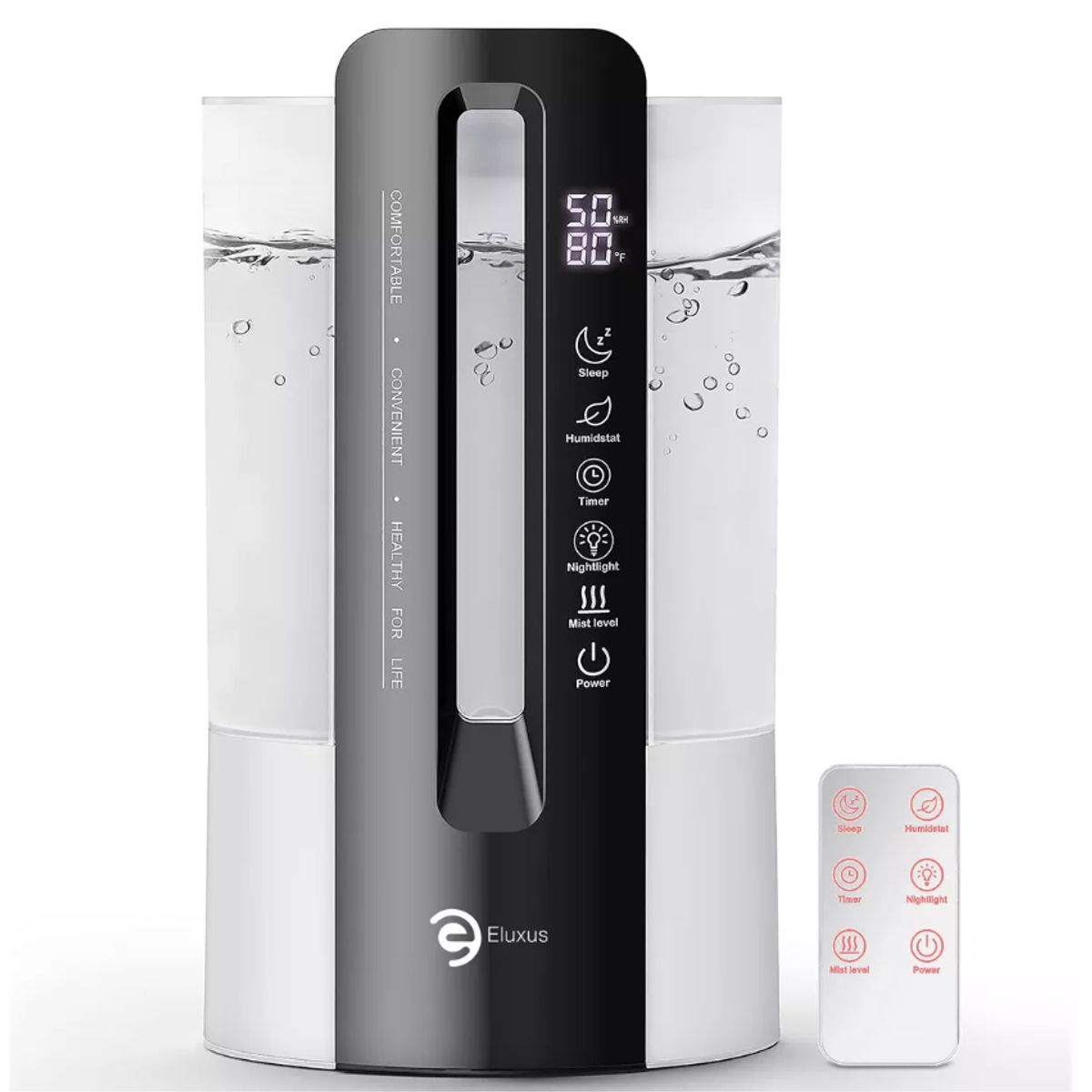 GENERICO - Humidificador Difusor Aroma Eluxus 4L Vapor Frio y Caliente Luz UV