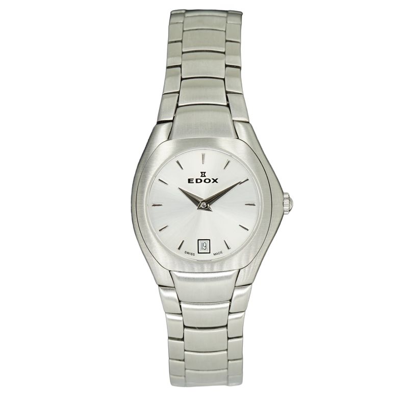 EDOX - Reloj Edox Classic Mujer Plateado Esfera Blanca 28mm