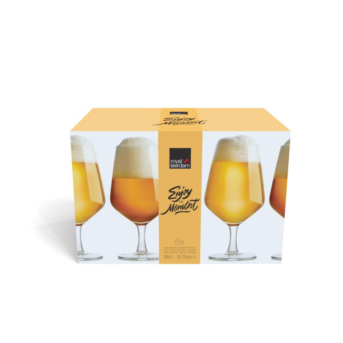 ROYAL LEERDAM - SET 6 COPONES CERVEZA ENJOY THE MOMENT 380 ML
