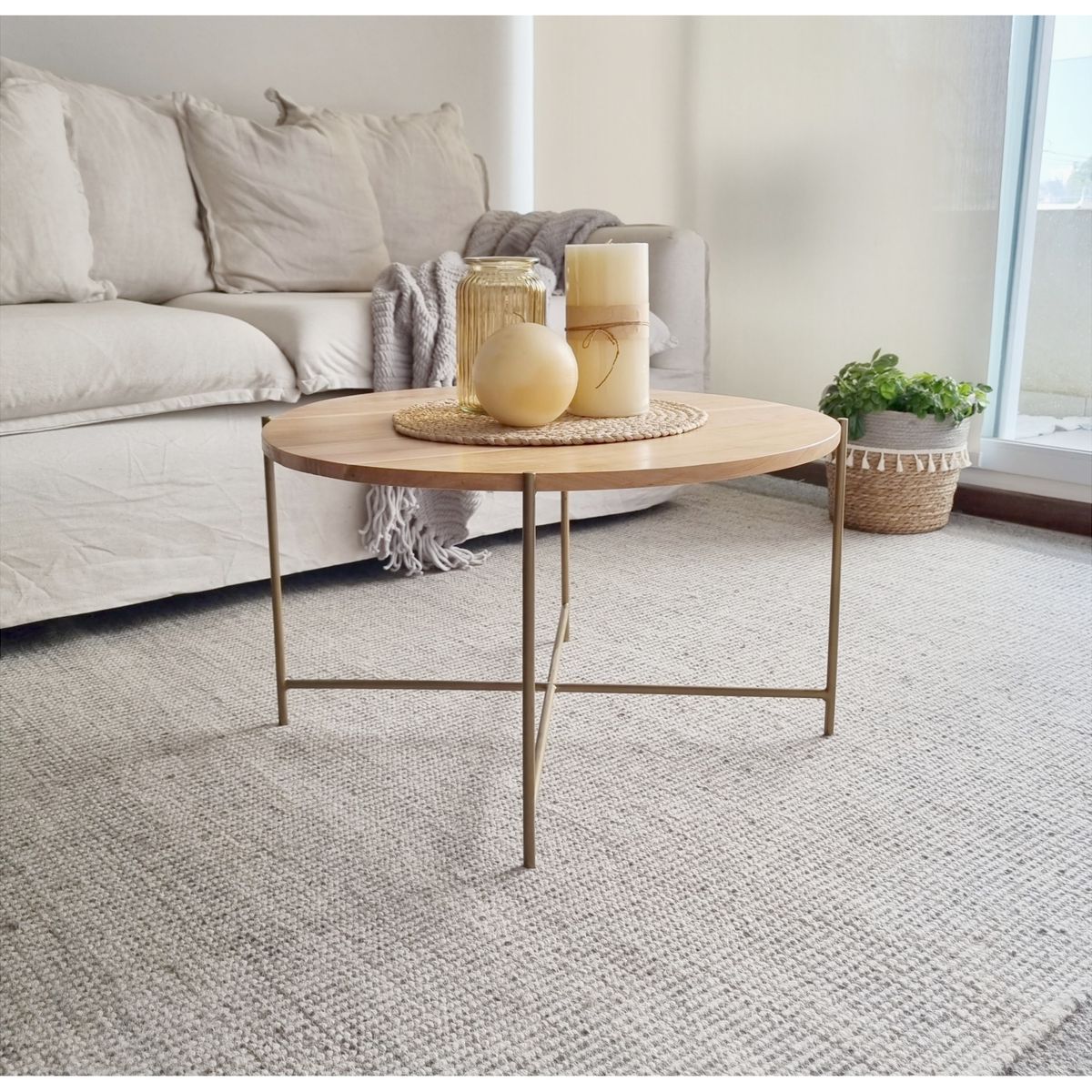 GENERICO - Mesa de Centro MCF14 Base Dorada