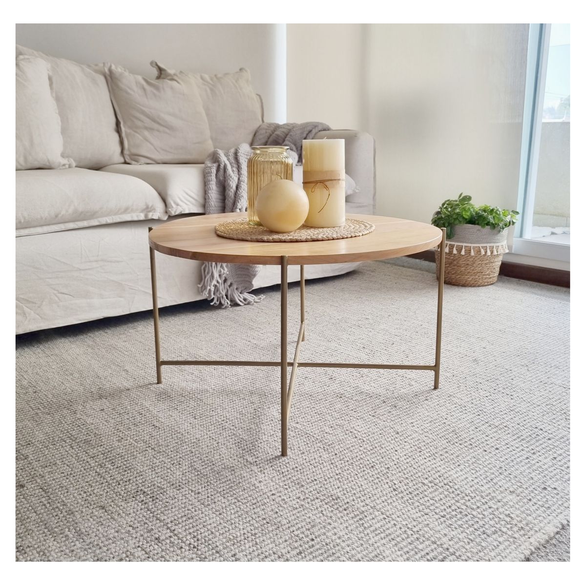 GENERICO - Mesa de Centro MCF14 Base Dorada