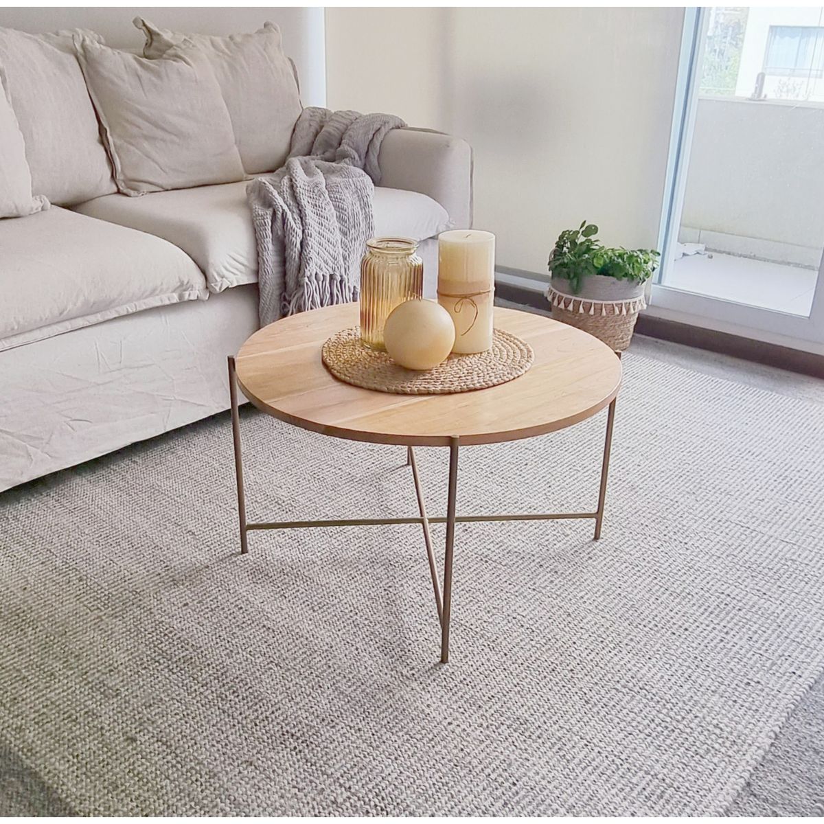 GENERICO - Mesa de Centro MCF14 Base Dorada