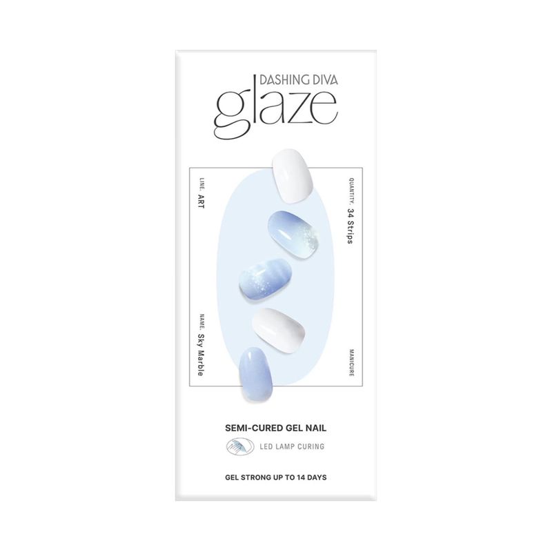 DASHING DIVA - Glaze Semi-Cured Gel Nail: ZMA425N Sky Marble