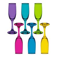 Set 6 Copas Champagne Rioja Full 183mL Para Celebracion