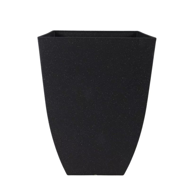 MOBII - Macetero Grande. Simil Piedra. 37x35x35 cm. Negro