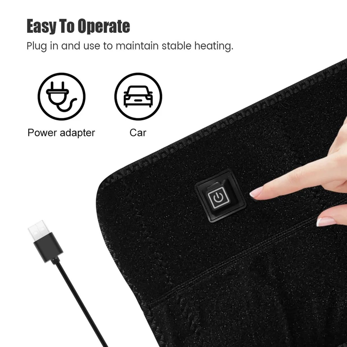 GENERICO - Rodillera Masajeador Compresa Calefacción Multiuso USB