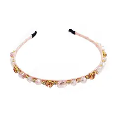 VANE COLLECTION - Cintillo mujer fino cristales color damasco y rosado