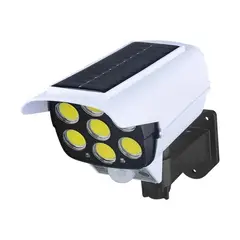 GENERICO - Cámara Seguridad Solar Falsa Sensor de Movimiento Foco Led