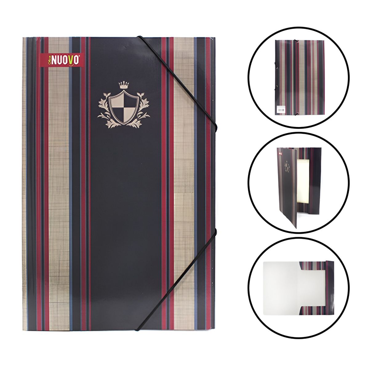 NUOVO - Carpeta oficio de cartón con elástico escoces