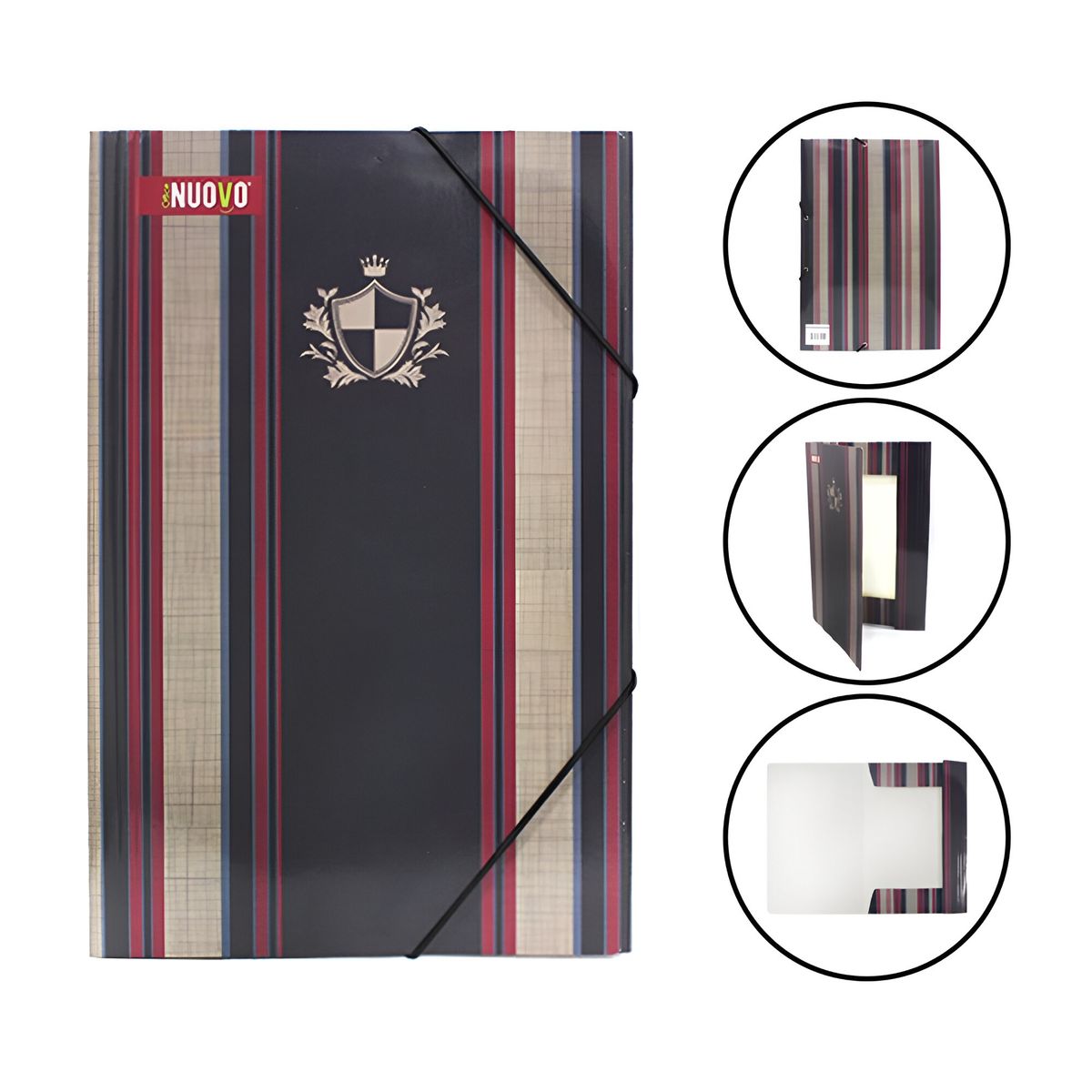 NUOVO - Carpeta oficio de cartón con elástico escoces