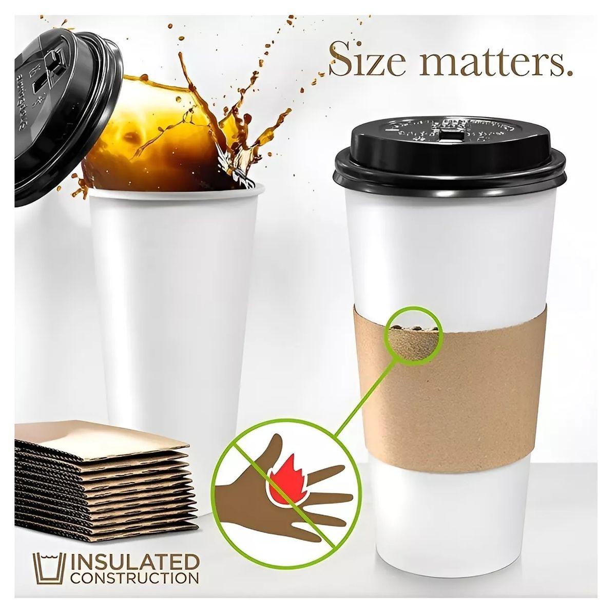 Pasteleria - Vaso Cafe Polipapel Vasos Kraft Vaso Ctapa+manga 16oz 200und