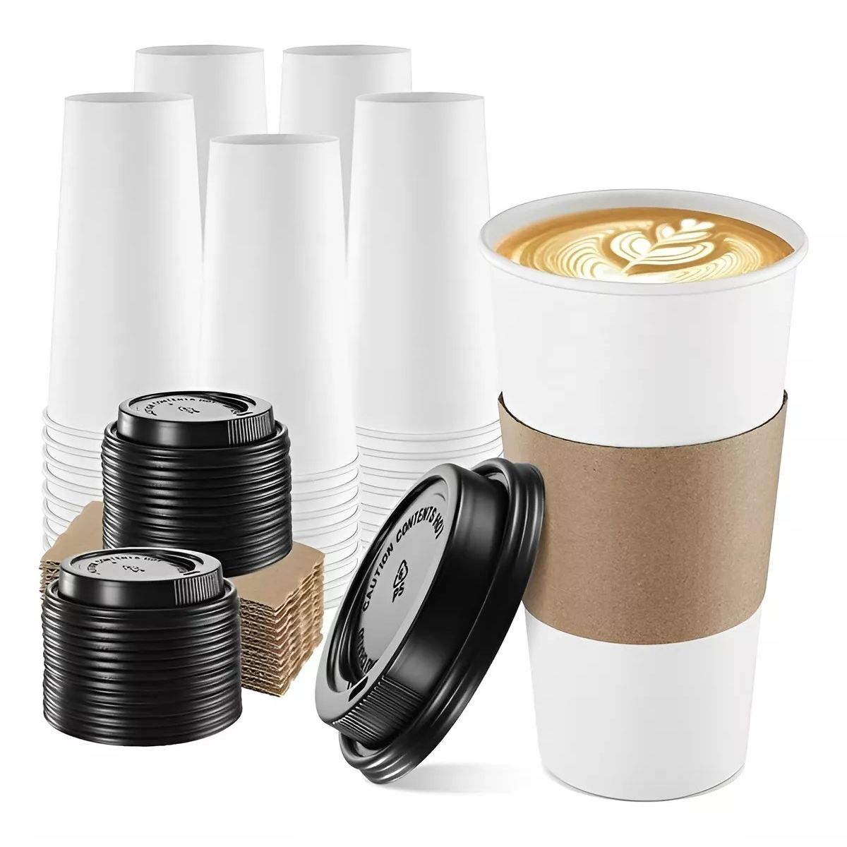Pasteleria - Vaso Cafe Polipapel Vasos Kraft Vaso Ctapa+manga 16oz 100und
