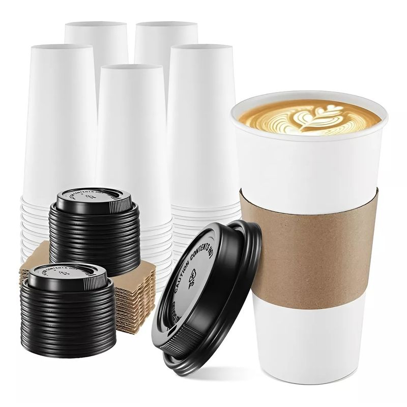 Pasteleria - Vaso Cafe Polipapel Vasos Kraft Vaso Ctapa+manga 16oz 100und