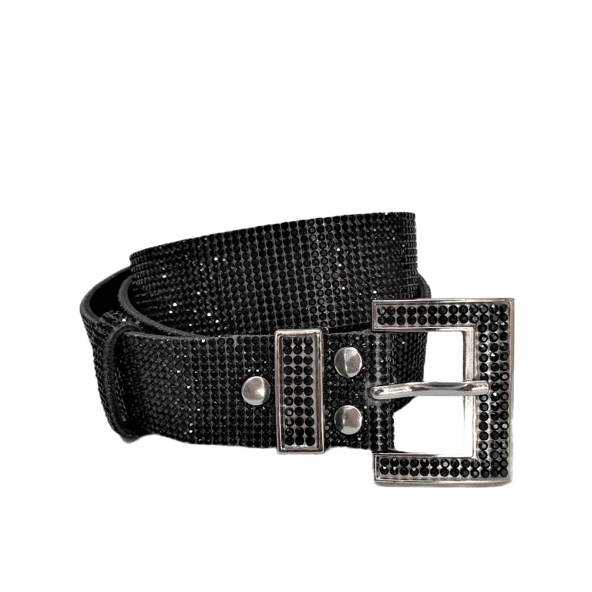 VANE COLLECTION - Cinturón mujer negro bling