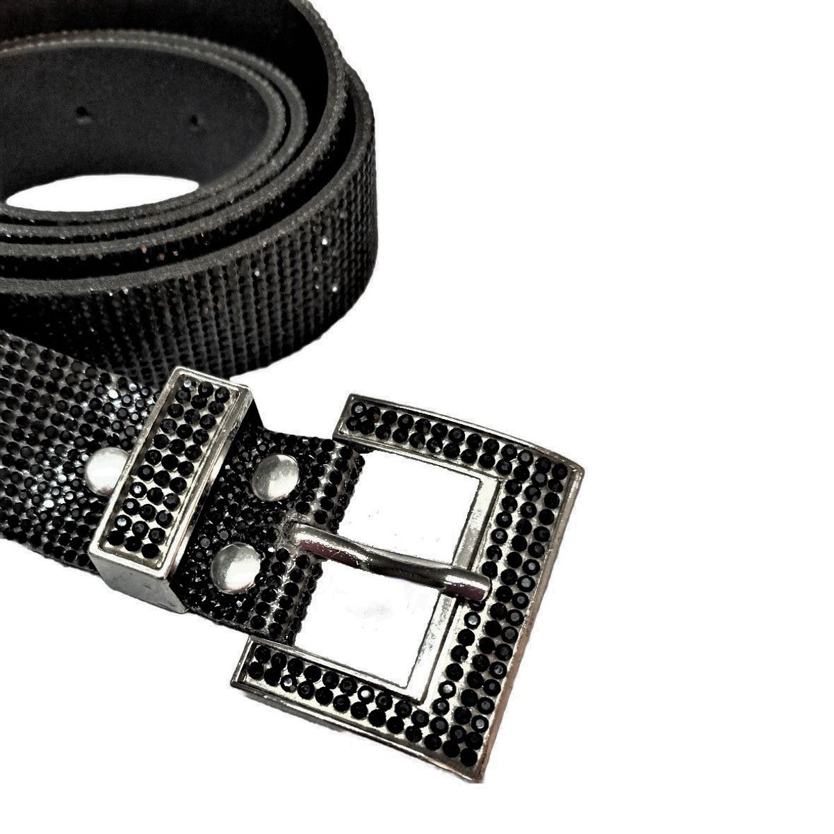 VANE COLLECTION - Cinturón mujer negro bling