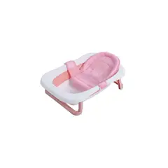 BABYMINE - Bañera Plegable Bebé Con Malla Para Baño Rosa