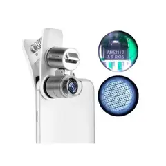 GENERICO - Lupa 60x Microscopio Con Clip Para Celular + Led + Luz Uv