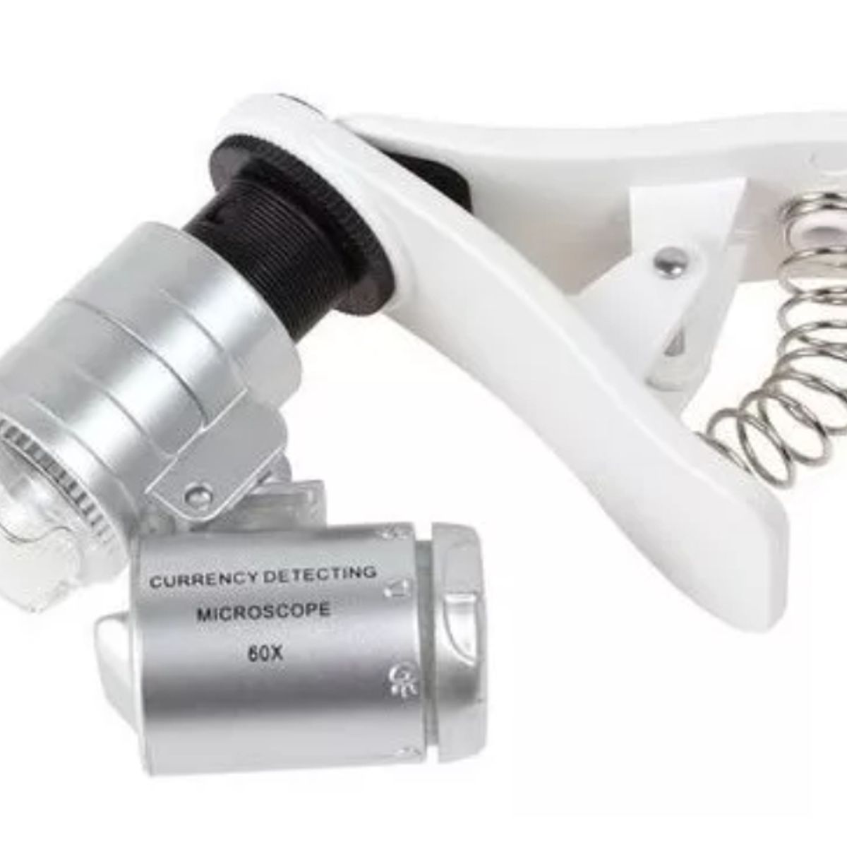 GENERICO - Lupa 60x Microscopio Con Clip Para Celular + Led + Luz Uv