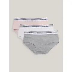 CALVIN KLEIN - Pack 3 Calzones Niña Hipster Multicolor