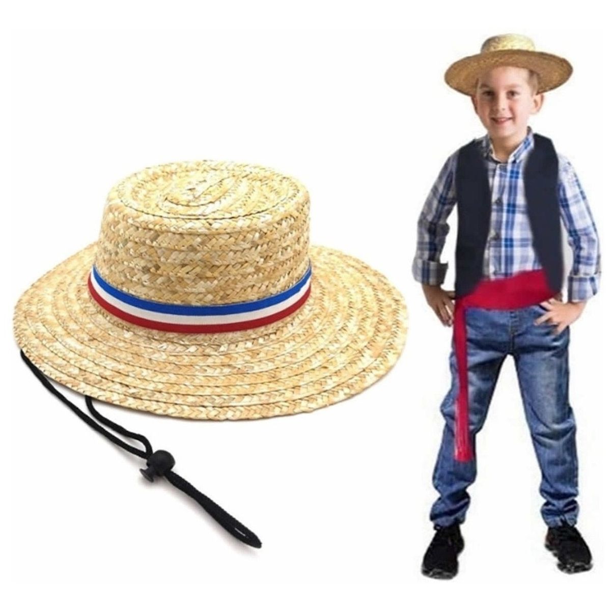 GENERICO - Sombrero Infantil Chupalla Huaso Fiestas Patrias Talla Unica