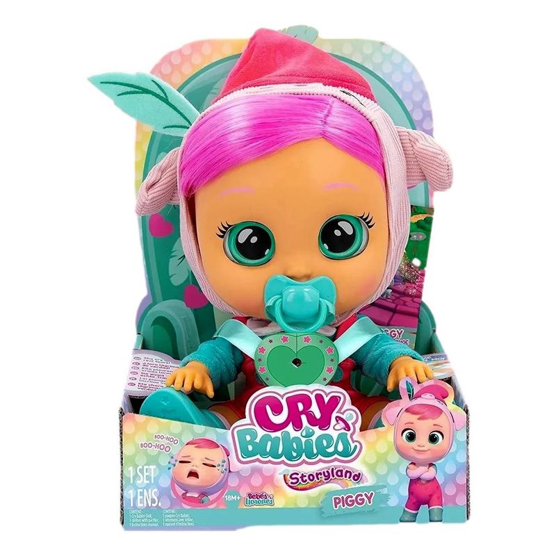CRY BABIES - Muñeca Cry Babies Storyland Piggy -bebes Llorones Con Pelo