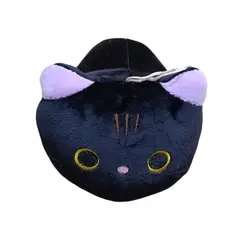 GENERICO - Gato Kawaii Gatito Bola De Peluche Negro orejas moradas