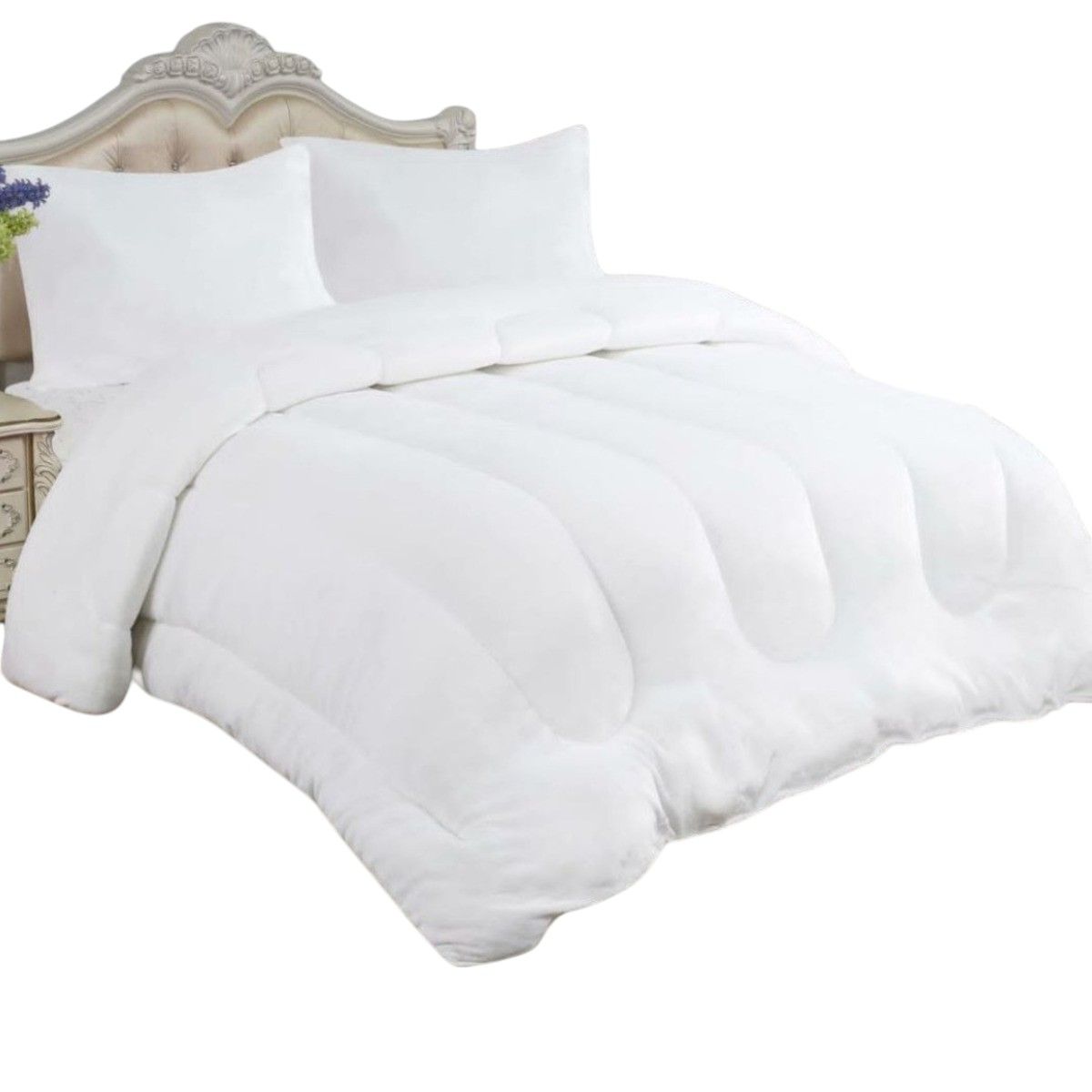 GENERICO - Cobertor De Invierno Plush Con Chiporro 2 Plaza + 2 Fundas Blanco