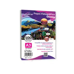 CURSOR - Papel Fotografico Glossy A3 120G 100H - Blanco - A3