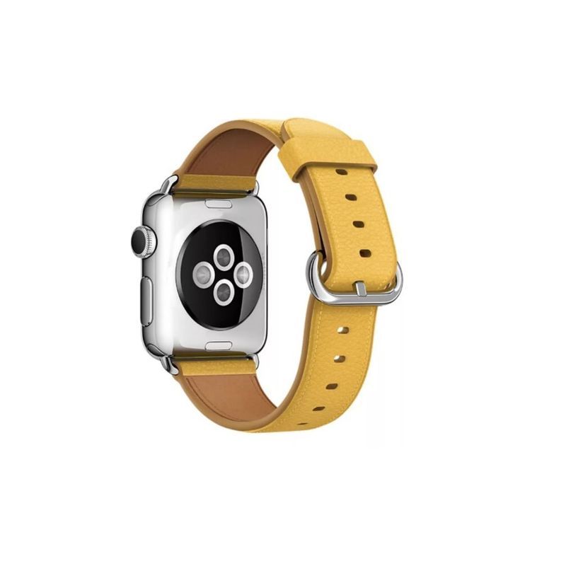 GENERICO - Correa Cuero Compatible Iwatch Apple Watch 384041mm Mostaza