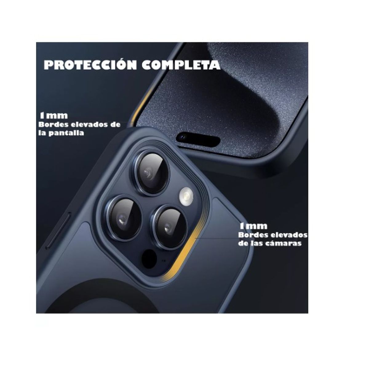 GENERICO - Carcasa Mate Para iPhone 13 Pro Funda Magnética Traslucida Azul Marino