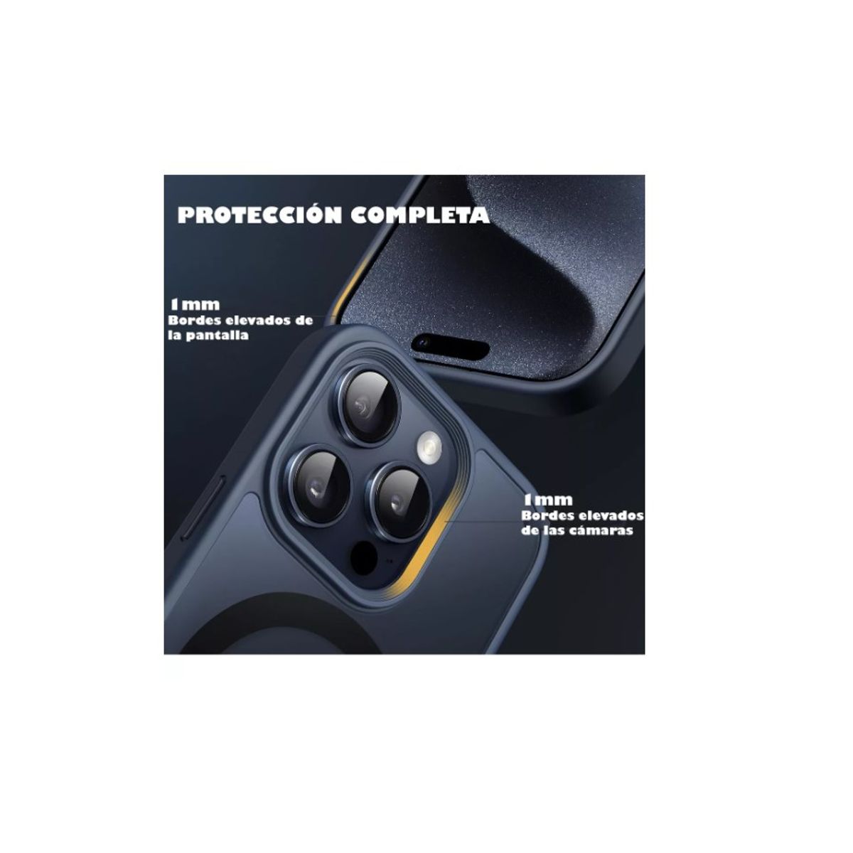 GENERICO - Carcasa Mate Para iPhone 13 Pro Funda Magnética Traslucida Azul Marino