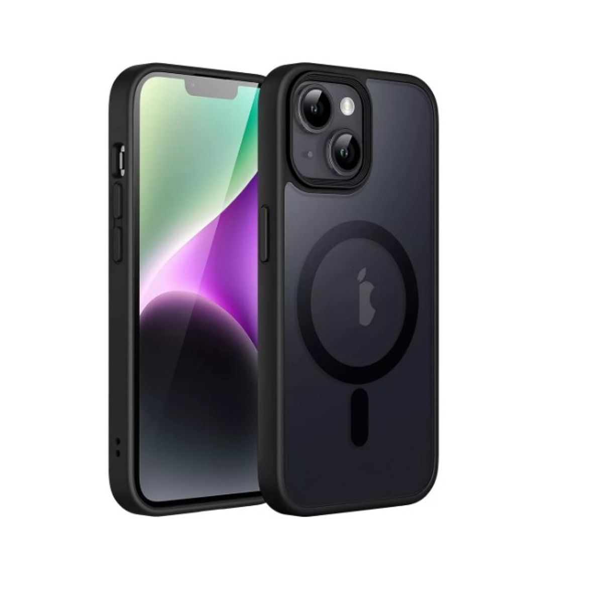 GENERICO - Carcasa Mate Para iPhone 14 Funda Magnética Traslucida Negro