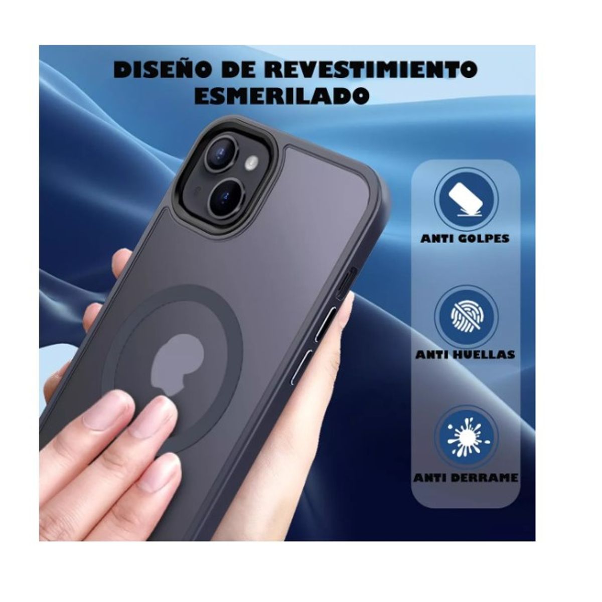 GENERICO - Carcasa Mate Para iPhone 14 Funda Magnética Traslucida Negro