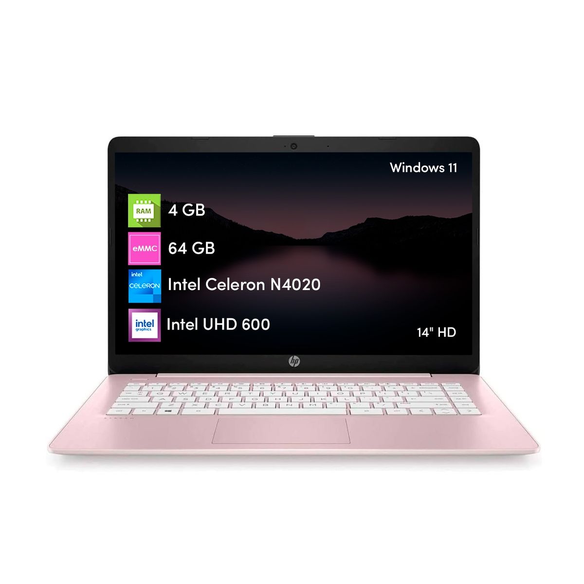 HP - Notebook Hp Stream Intel Celeron 4gb 64gb 14 Hd Win11 Rosado