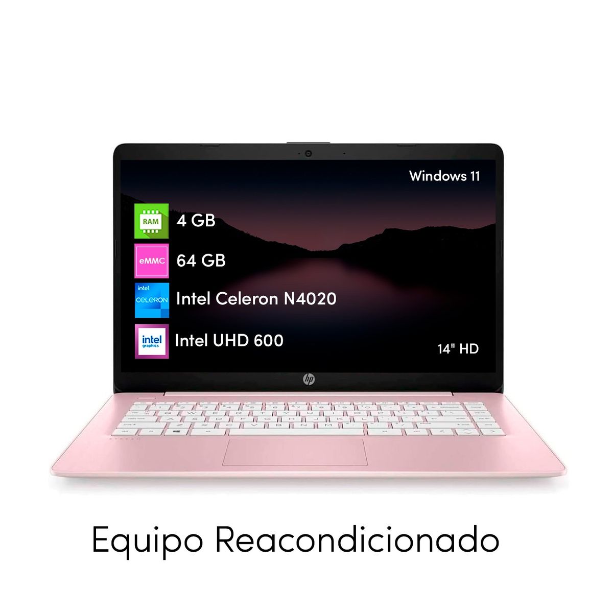 HP - Notebook Hp Stream Intel Celeron 4gb 64gb 14 Hd Win11 Rosado