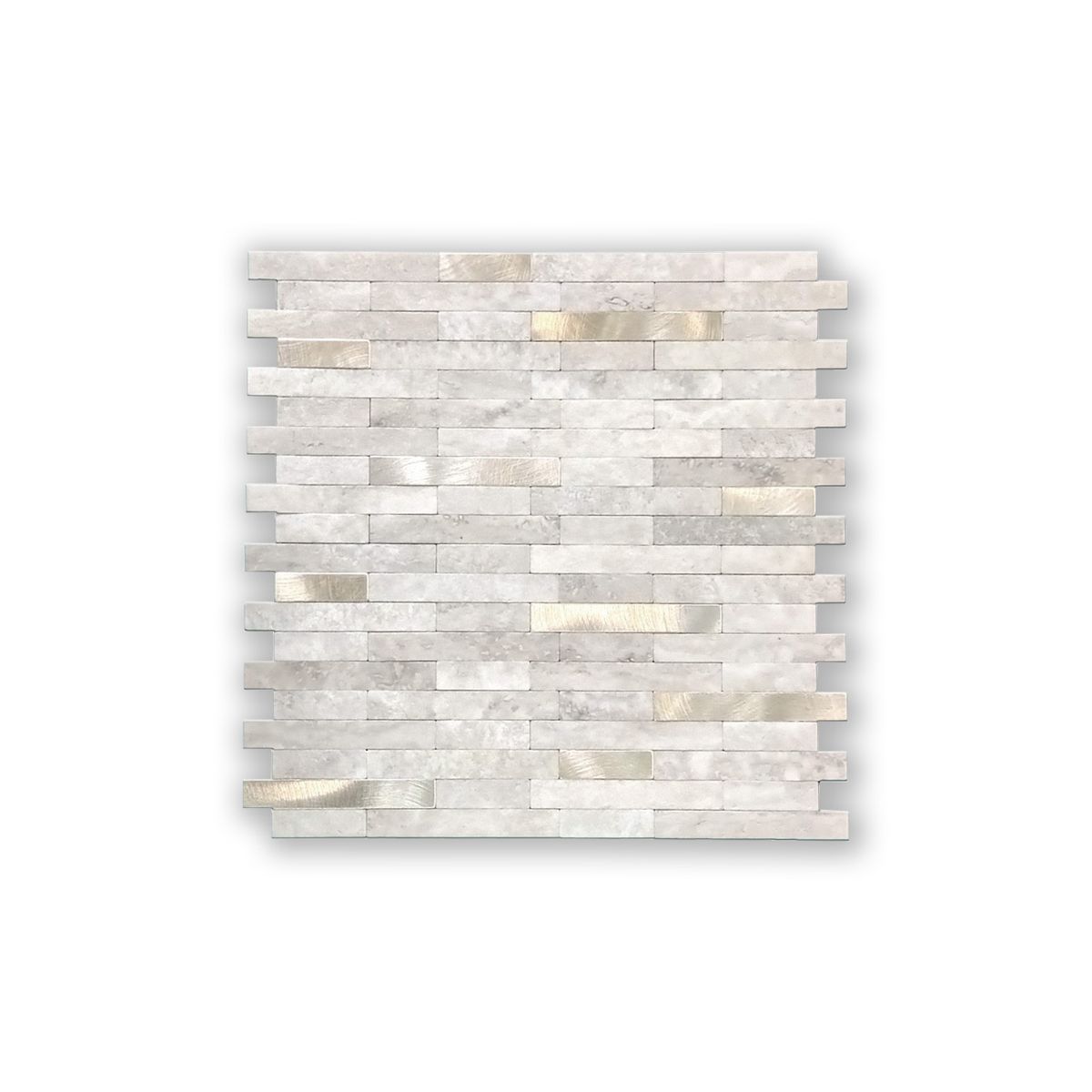 MERCAR RAY - Caja 8 Mosaicos Salpicadero Autoadhesivo PVC Aluminio Mármol Beige 30,6x29,7cm